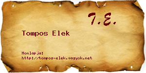 Tompos Elek névjegykártya